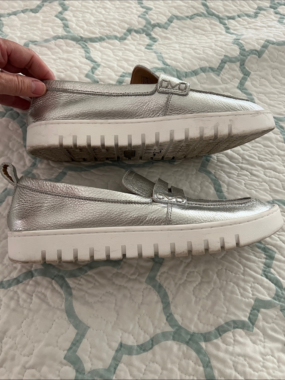 Vionic Silver Metallic Penny Loafers - Picture 4 of 5